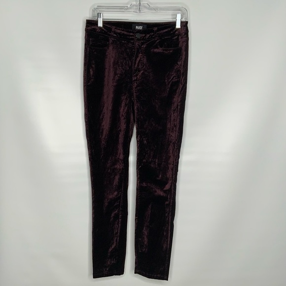𝅺PAIGE burgundy velvet jeans.‎ - Picture 2 of 9